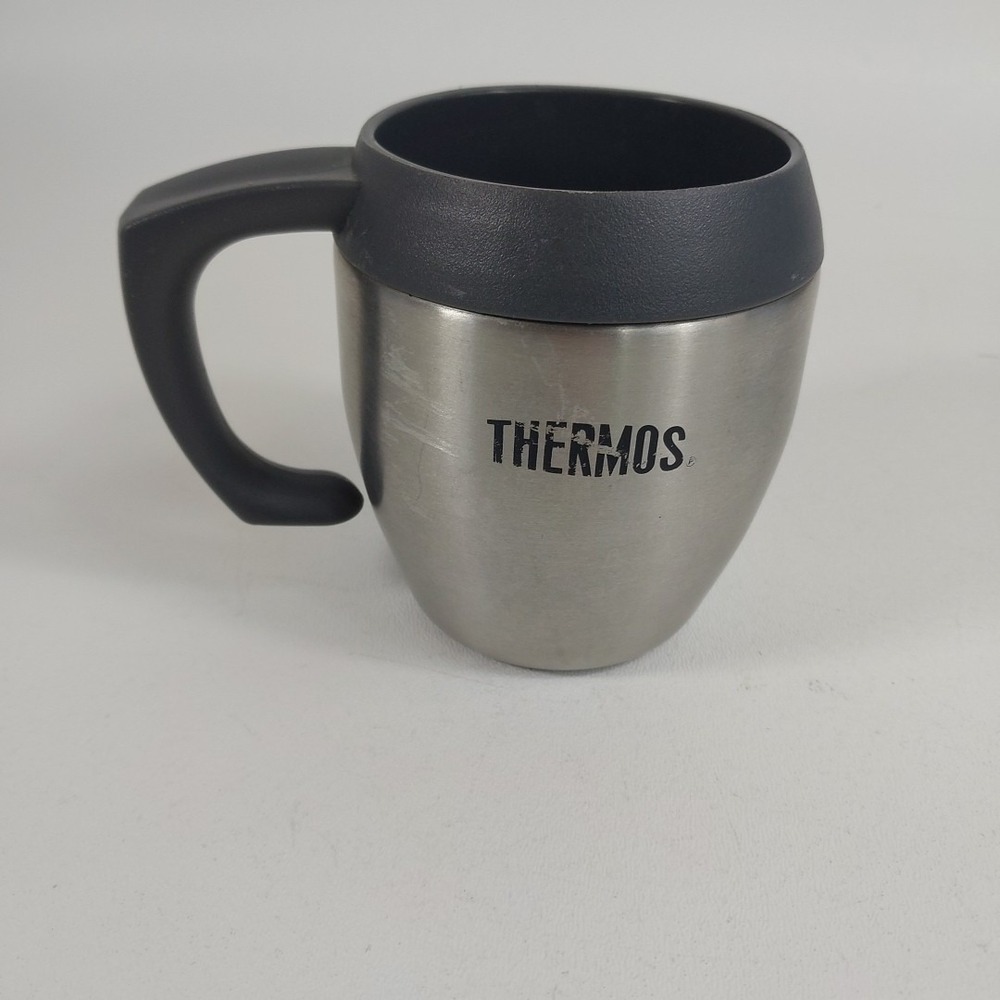 Thermos Stainless Steel Insulated Coffee Mug Cup Handle 3.5" 8 oz‎